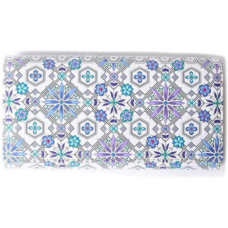 新入荷！ 浅草文庫 花菱 日本製 かぶせ 長財布 本革 江戸小紋 小銭入れ有り (BLUE) 【ZYX7226827440】(26101円)
