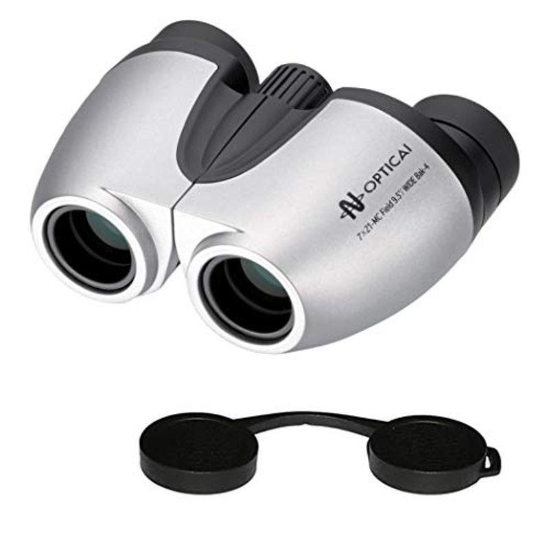ナシカ光学「日本製」コンパクト ７倍双眼鏡 7×21-MC Bak-4プリズム 眼鏡対応 レンズキャップの2点セット