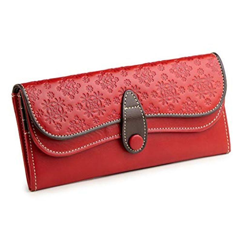 (フェランド) Felando イタリアンレザー 牛革 長財布 「ポプリ」 レッド