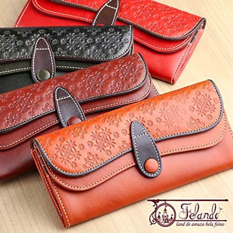 (フェランド) Felando イタリアンレザー 牛革 長財布 「ポプリ」 レッド 牛革 レッド フェランド Felando イタリアンレザー 長財布 ポプリ 　 ×