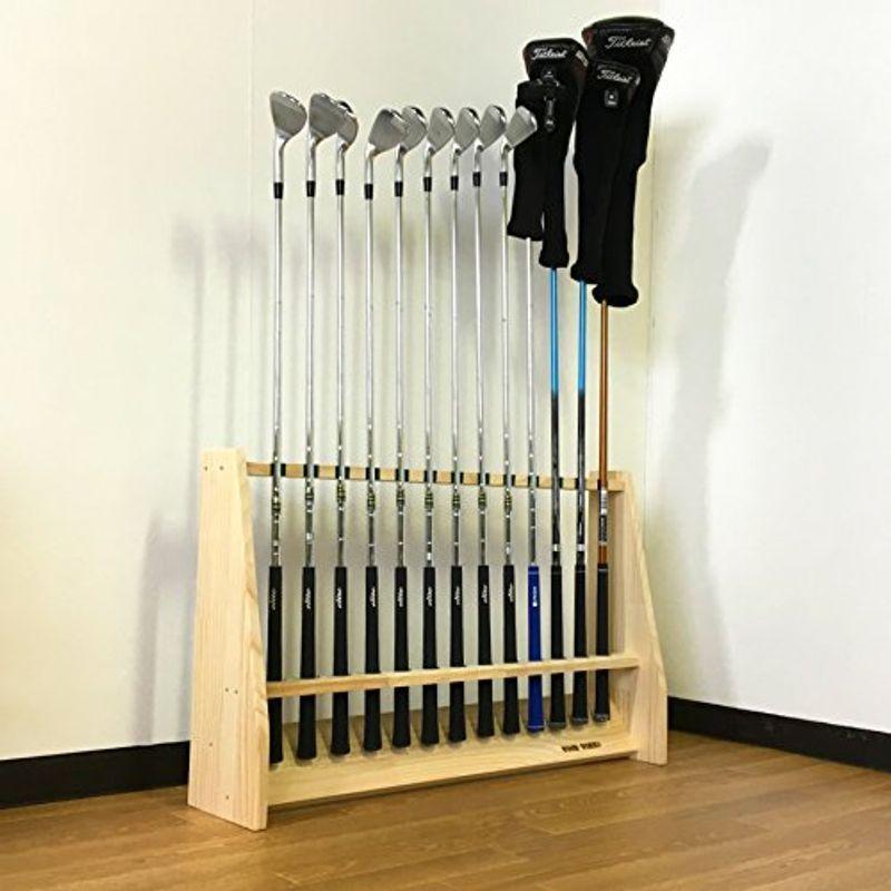 日本製 ゴルフクラブスタンド 13本用 色：ナチュラル組立済