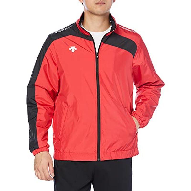 デサント ウインドブレーカー 耐久はっ水 耐水性 吸放湿 防風 トレーニング ランニング DTM-3550 メンズ レッド/ブラック 4L
