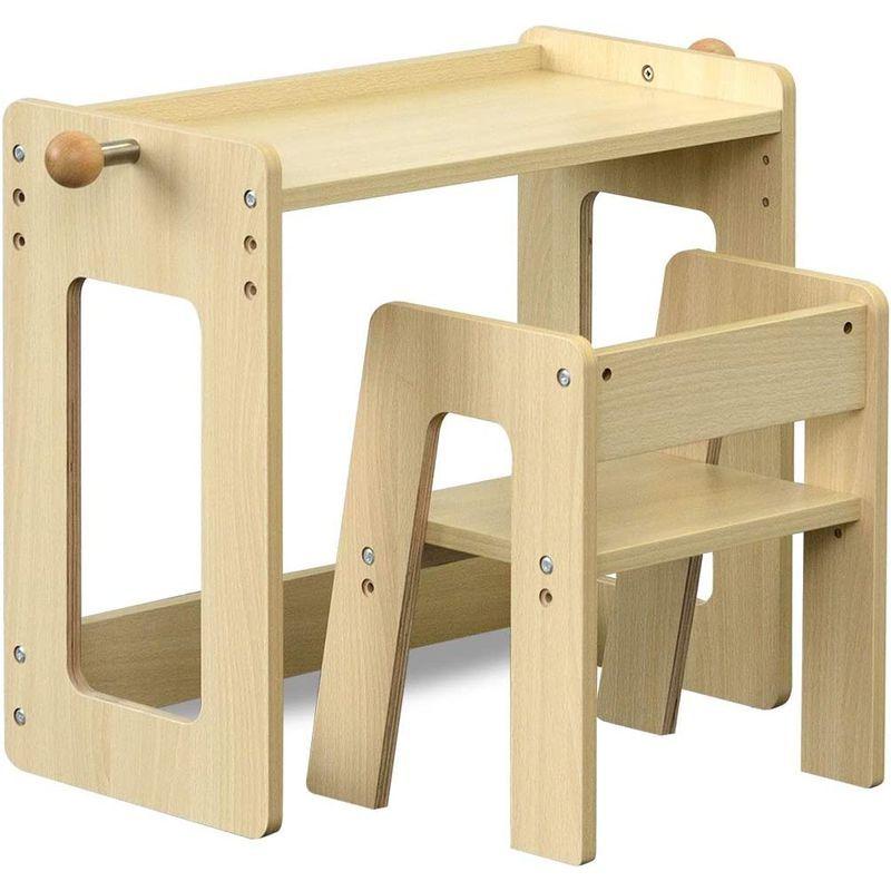 【新商品】 RiZKiZ 子供デスクセットナチュラル 木製学習机 チェア付き 高さ調整 安心安全設計 子供部屋 インテリア 組立式 おしゃれ 対象年齢 【1682672644】(10036円)