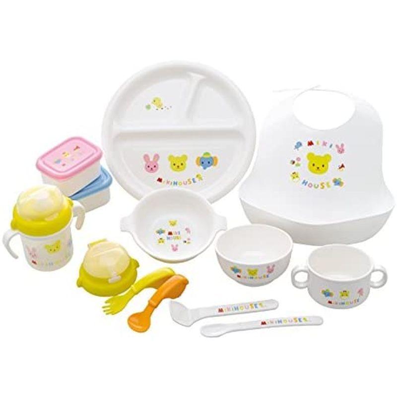 ミキハウスファースト 豪華なテーブルウェアセット 46-7100-954 日本製 ランチスタイ 豪華なテーブルウェアセット 日本製 フードコンテナの蓋は スプーン フォーク