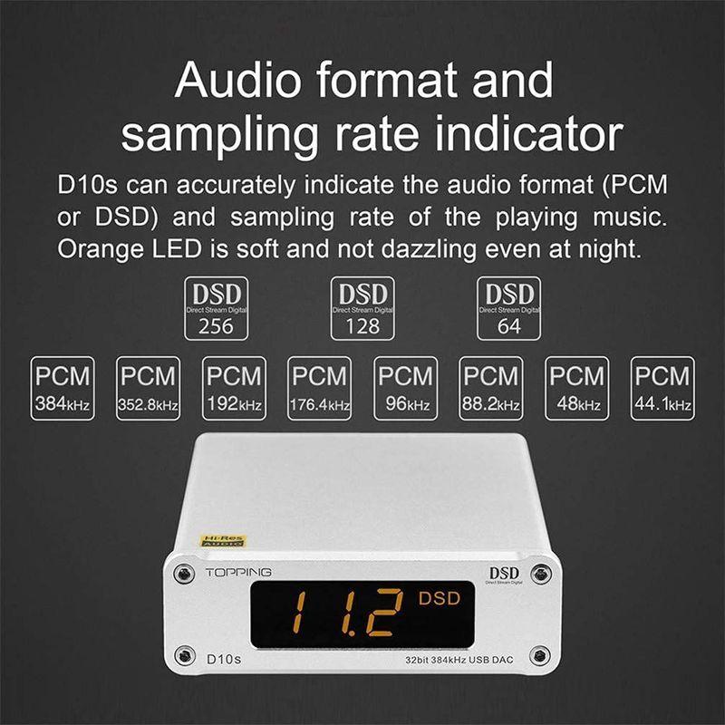 TOPPING D10s DAC Mini USB DAC XMOS XU208 ES9038Q2M DSD256 PCM 384kHz H DAC D10s Mini USB XMOS XU208 ES9038Q2M DSD256 PCM 384kHz D10sは