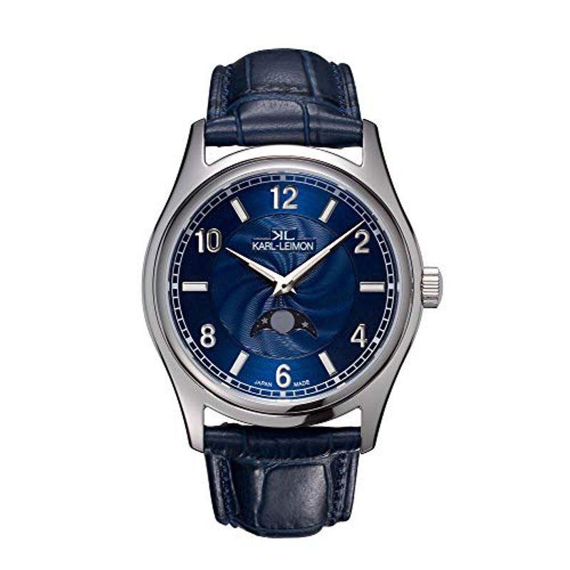 カルレイモンKARL LEIMON メンズ腕時計(クラシックシンプリシティーブルー)アナログ うで時計(日本製/ムーンフェイズ)CSBL01