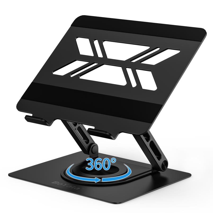 BoYata ノートパソコンスタンド 360度回転式 PCスタンド 折りたたみ