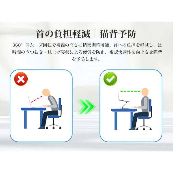 BoYata ノートパソコンスタンド 360度回転式 PCスタンド 折りたたみ
