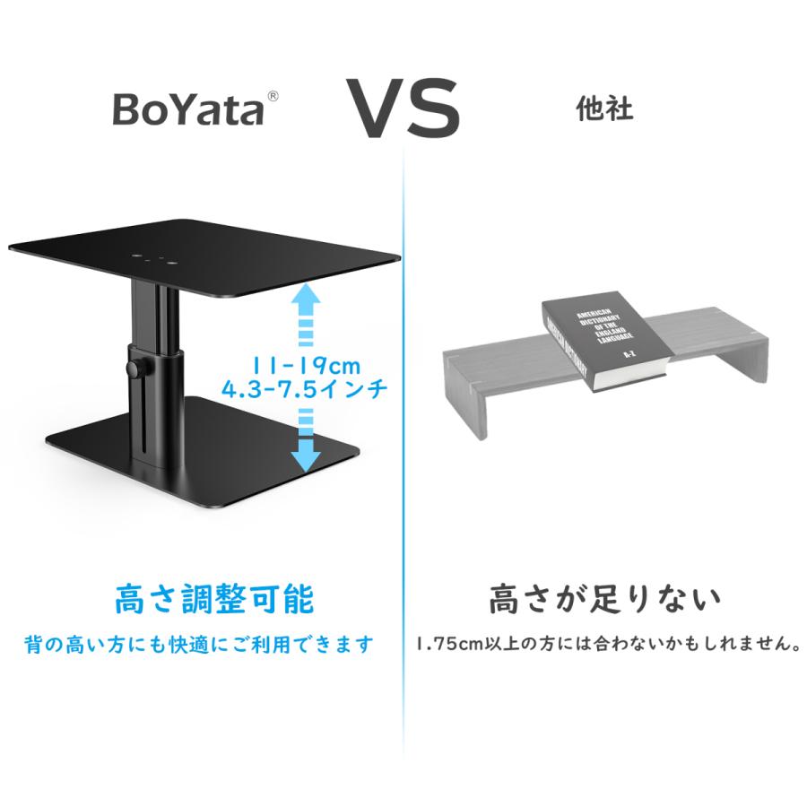 BoYata モニター台 (D1) 高度調整可能 モニタースタンド 姿勢