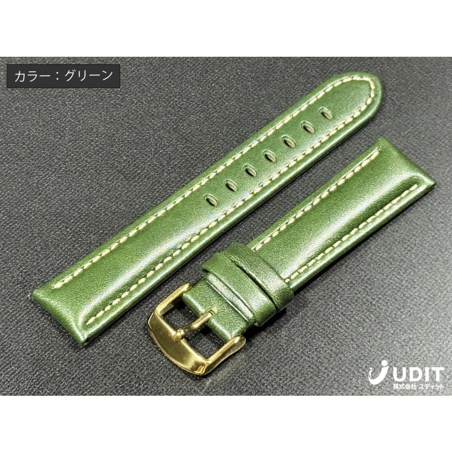 ラグ幅18mm 20mm 21mm 22mm コードバン本革 腕時計レザーベルト ライト