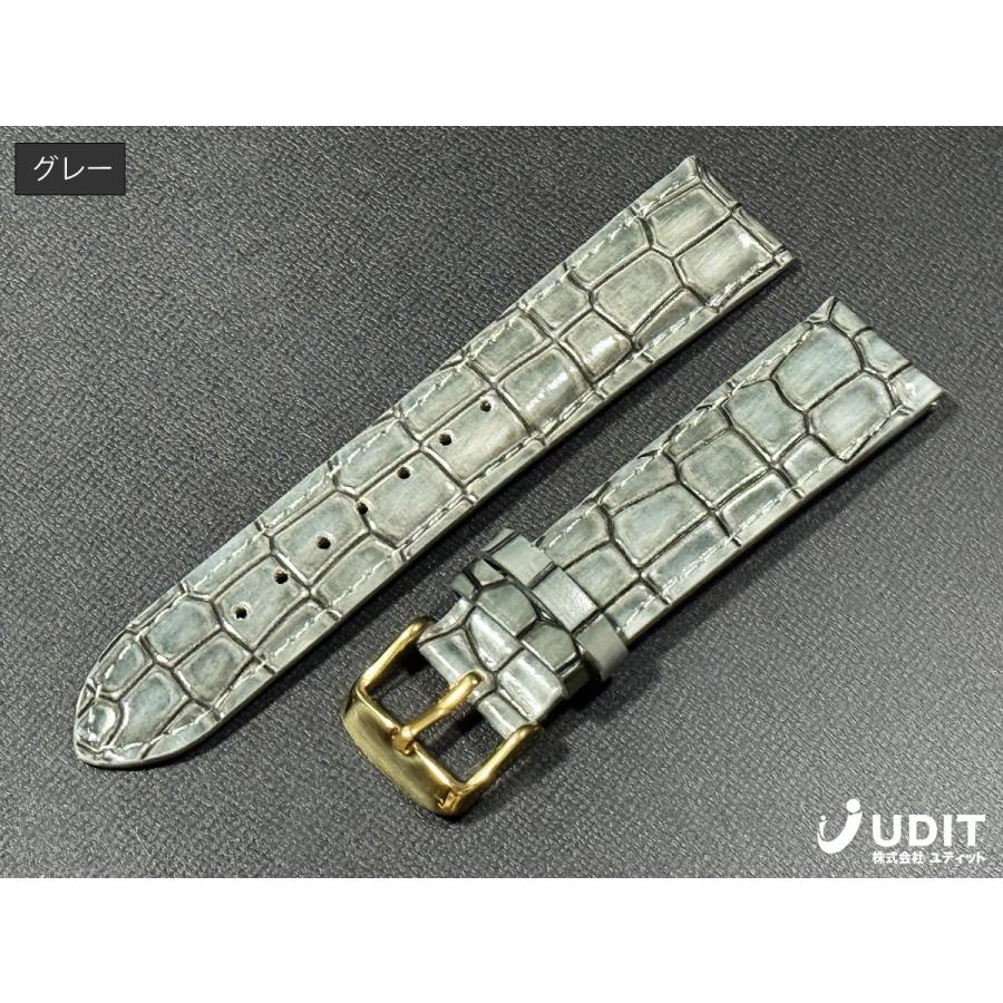 ラグ幅18mm 20mm 22mm クロコダイル型押し 本革 腕時計レザーベルト
