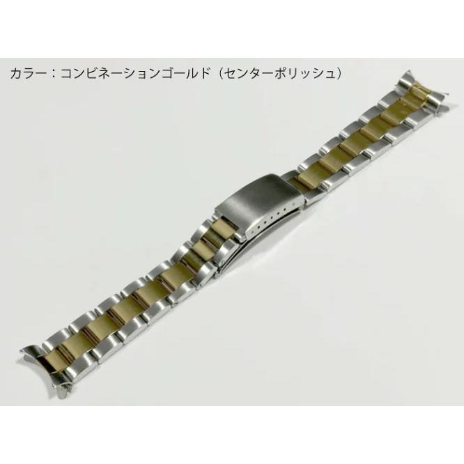 ラグ幅13mm 17mm 19mm 20mm ロレックス対応 腕時計用メタルブレス 三連ブレスレット 腕時計ベルト シルバー コンビネーションゴールド ゴールド 送料無料の画像