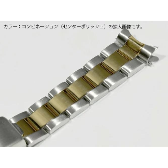 ラグ幅13mm 17mm 19mm 20mm ロレックス対応 腕時計用メタルブレス 三連ブレスレット 腕時計ベルト シルバー コンビネーションゴールド ゴールド 送料無料の画像