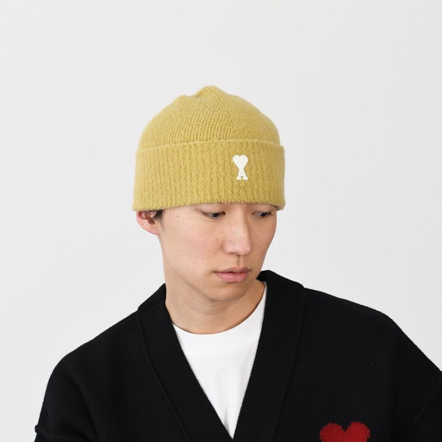 ami paris ベージュニット帽 ベージュ系 AMI PARIS(アミ パリス) ニットキャップ・ビーニー(メンズ