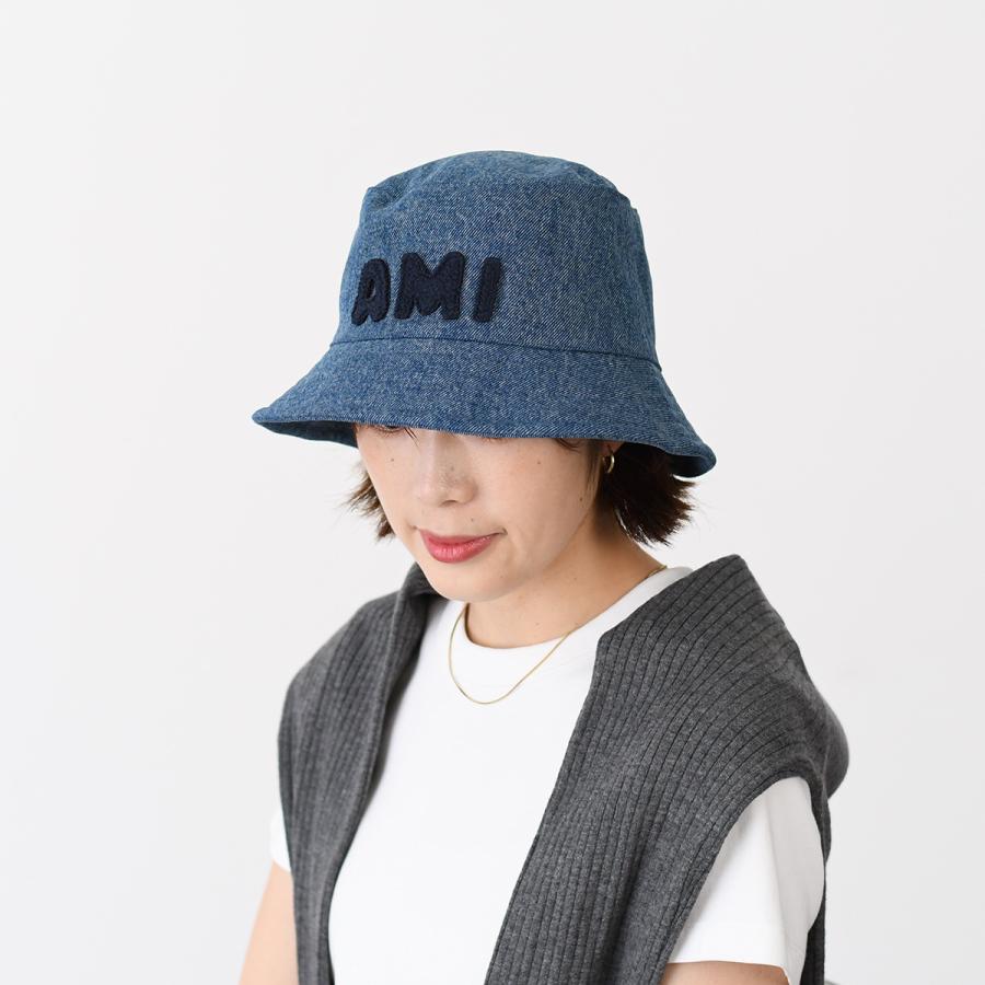 【試着のみ】ami アミ アミパリス バケットハット 58 Ami paris(アミパリス) バケットハット 帽子 ユニセックス (AMI