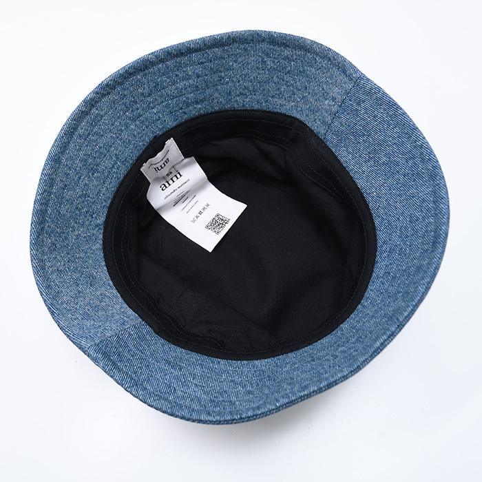 【AMI Paris】 ロゴパッチ デニム バケットハット Ami Paris パッチ バケットハット ユーズドブルー | AMI PARIS