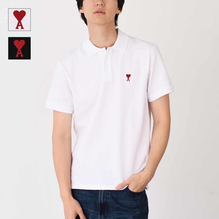 AMI PARIS アミパリス　ポロシャツ オーガニックコットンピケ　白 AMI Alexandre Mattiussi アミパリス トップス オーガニックコットン