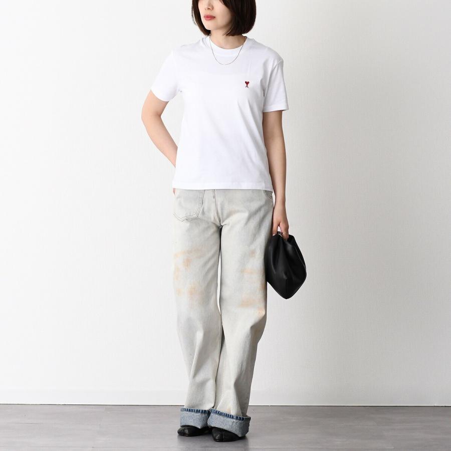アミ AMI AMI DE COEUR 半袖Tシャツ 衣料品 トップス コットン レディース ホワイト系 UTS035.724L 【新品】 AMI Alexandre Mattiussi ami paris アミパリス Tシャツ BFUTS035.724