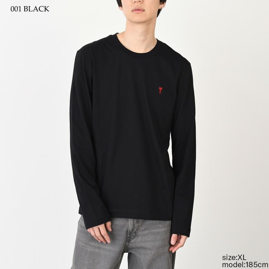 Ami Paris 黒 長袖Tシャツ ロンT 刺繍 アミパリ AMI Alexandre Mattiussi ami paris アミパリス Tシャツ UTS205.726