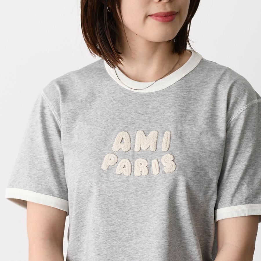【5/31〜ポイント5倍】AMI ALEXANDRE MATTIUSSI アミパリス Tシャツ ニットパッチ クラシックフィット UTS371 724 レディース 爆買の画像