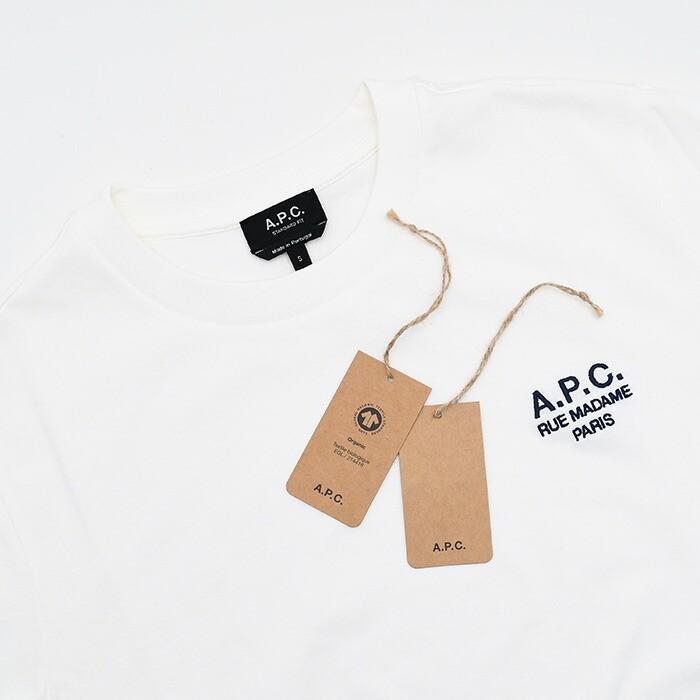 A.P.C APC アーペーセー Tシャツ Raymond COHBU M26388 ロゴT トップス レディース ユニセックス ブラック ホワイト コットン クルーネック クラシックの画像