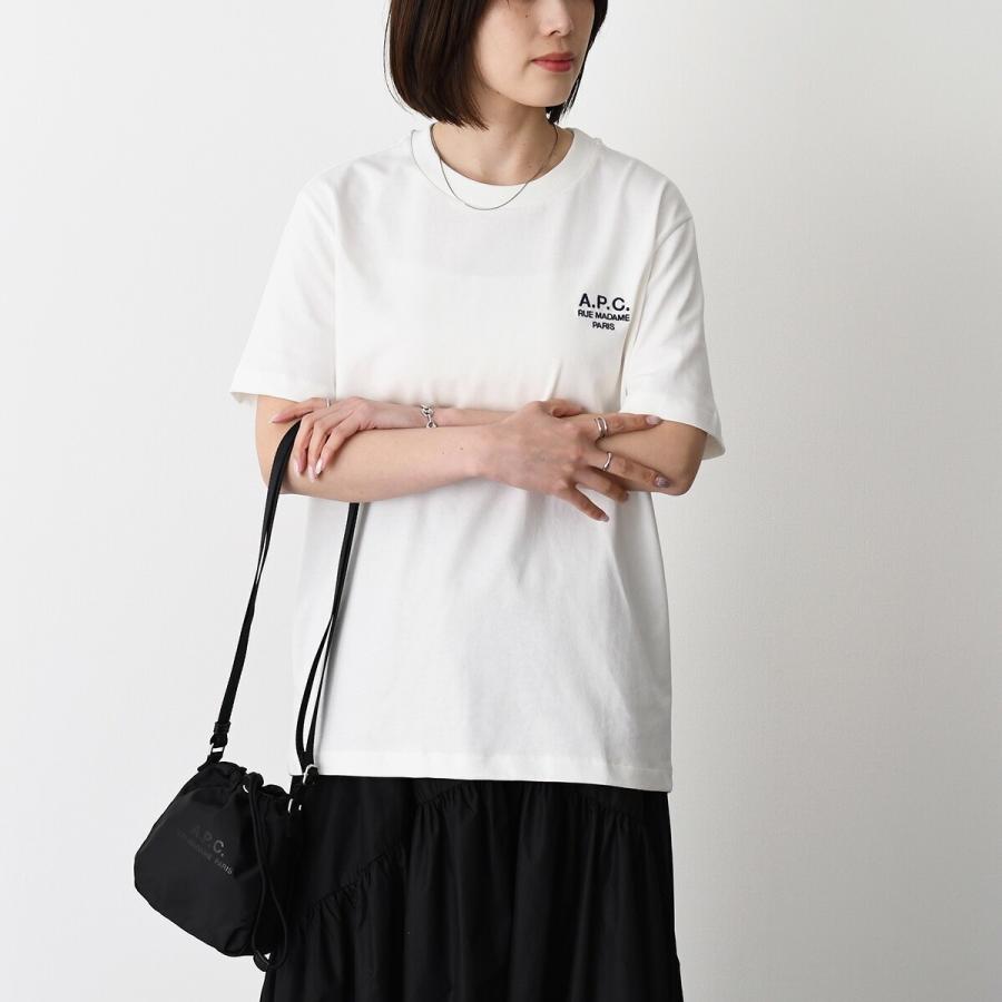 A.P.C APC アーペーセー Tシャツ Raymond COHBU M26388 ロゴT トップス レディース ユニセックス ブラック ホワイト コットン クルーネック クラシックの画像