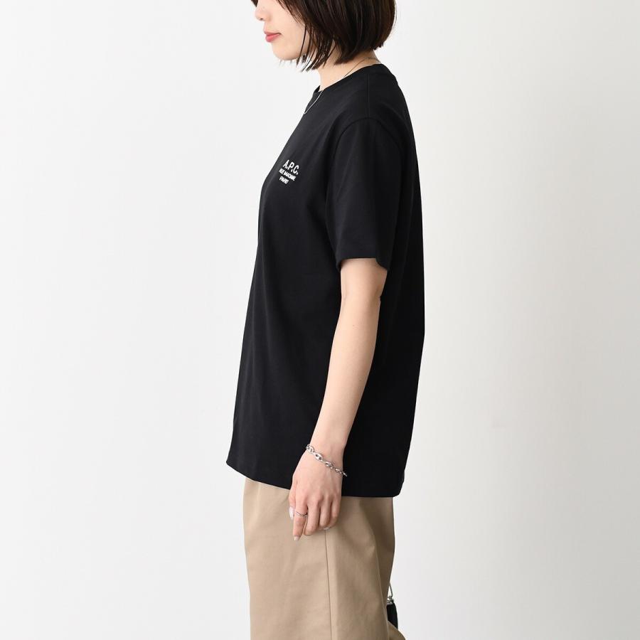 A.P.C APC アーペーセー Tシャツ Raymond COHBU M26388 ロゴT トップス レディース ユニセックス ブラック ホワイト コットン クルーネック クラシックの画像