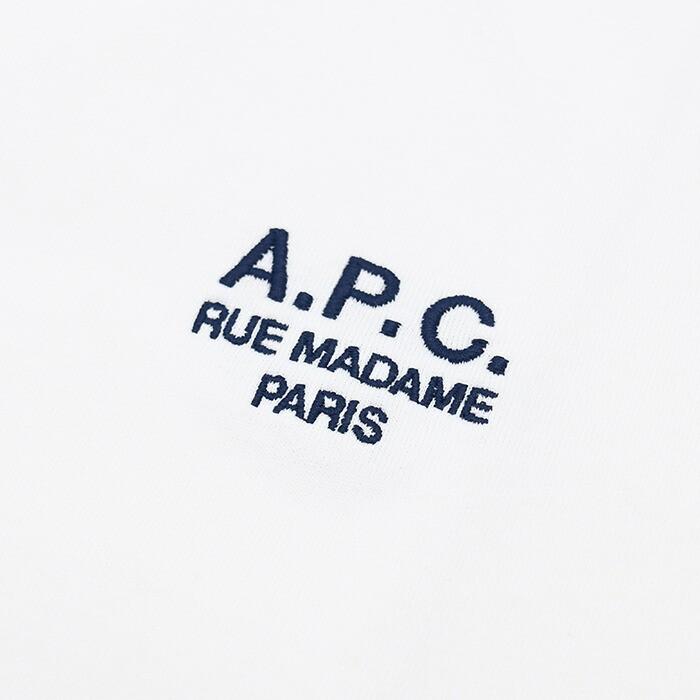 A.P.C APC アーペーセー Tシャツ Raymond COHBU M26388 ロゴT トップス メンズ ユニセックス ブラック ホワイト クルーネック クラシックカット 厚手 コットンの画像