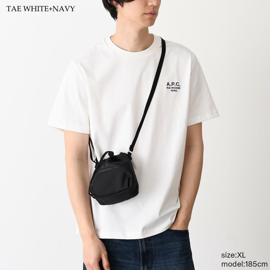 A.P.C APC アーペーセー Tシャツ Raymond COHBU M26388 ロゴT トップス メンズ ユニセックス ブラック ホワイト クルーネック クラシックカット 厚手 コットンの画像