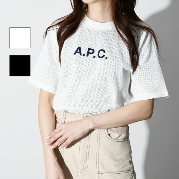 A.P.C. アーペーセー Tシャツ ロゴ プリント クルーネック ロゴTシャツ COGAF F26179 メッシュ レディース ブラック ホワイト  半袖 春夏 人気 :ap-cogaff26179:セレクトショップ FELICE Yahoo!店 - 通販 - Yahoo!ショッピング