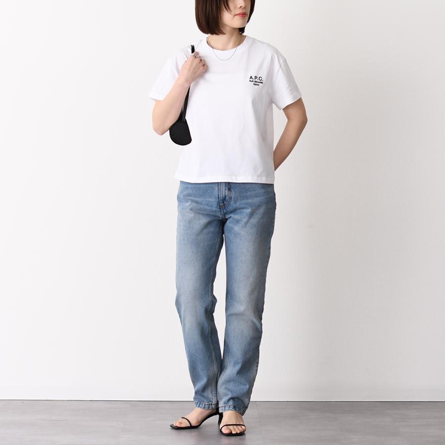 A.P.C アーペーセー Tシャツ トップス BOXY RUE MADAME COHBM F26389 コットン レディース ホワイト ロゴ 半袖 ボクシー シンプル 春 夏 カジュアル APCの画像