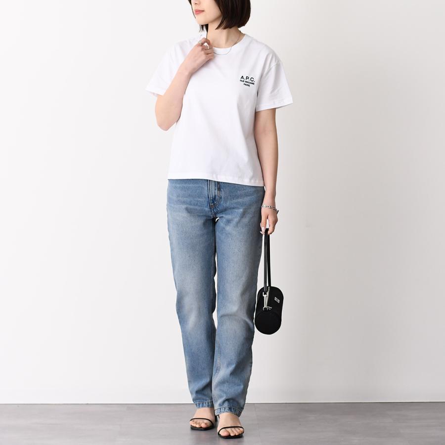A.P.C アーペーセー Tシャツ トップス BOXY RUE MADAME COHBM F26389 コットン レディース ホワイト ロゴ 半袖 ボクシー シンプル 春 夏 カジュアル APCの画像