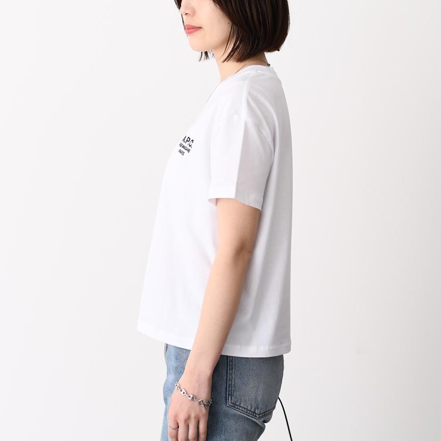 A.P.C アーペーセー Tシャツ トップス BOXY RUE MADAME COHBM F26389 コットン レディース ホワイト ロゴ 半袖 ボクシー シンプル 春 夏 カジュアル APCの画像