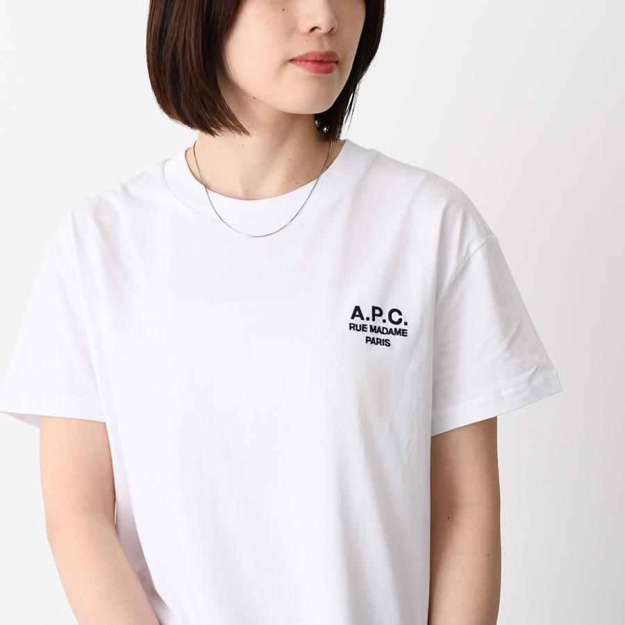 A.P.C アーペーセー Tシャツ トップス BOXY RUE MADAME COHBM F26389 コットン レディース ホワイト ロゴ 半袖 ボクシー シンプル 春 夏 カジュアル APCの画像