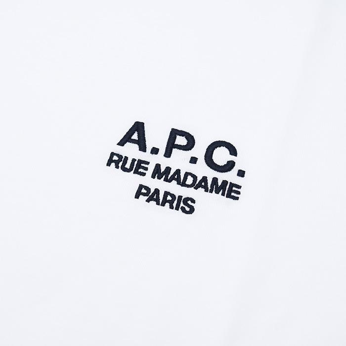 A.P.C アーペーセー Tシャツ トップス BOXY RUE MADAME COHBM F26389 コットン レディース ホワイト ロゴ 半袖 ボクシー シンプル 春 夏 カジュアル APCの画像