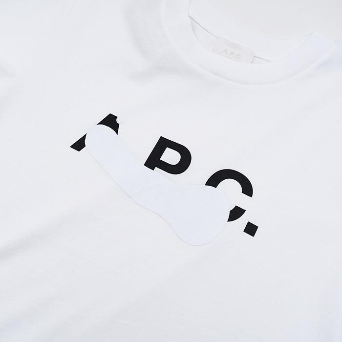 A.P.C アーペーセー Tシャツ TACHE BLANCHE COHBM M26458 レディース ユニセックス ホワイト カットソー コットン ロゴ 半袖 春夏の画像