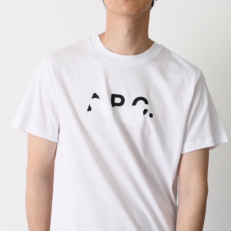 A.P.C アーペーセー Tシャツ TACHE BLANCHE COHBM M26458 メンズ ユニセックス ホワイト カットソー コットン ロゴ 半袖 春夏の画像
