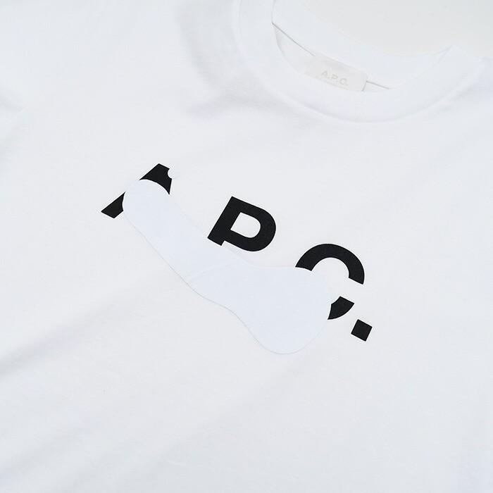 A.P.C アーペーセー Tシャツ TACHE BLANCHE COHBM M26458 メンズ ユニセックス ホワイト カットソー コットン ロゴ 半袖 春夏の画像