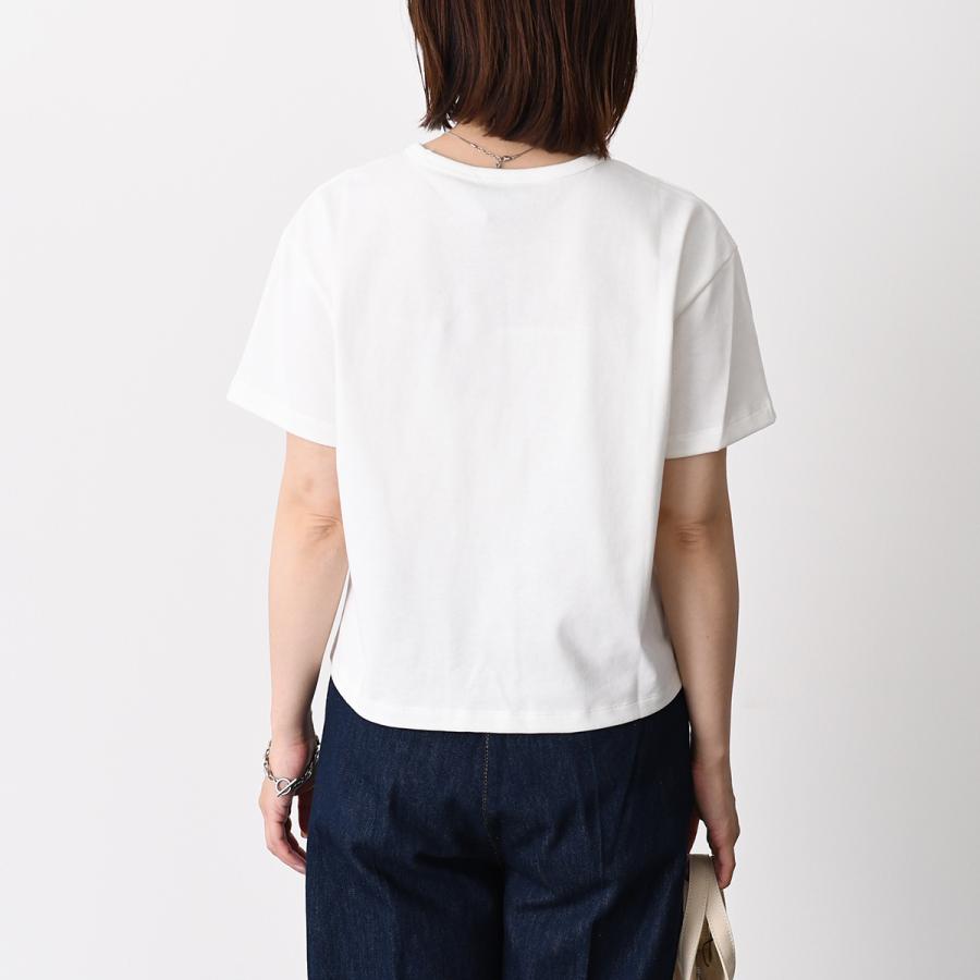 A.P.C アーペーセー Tシャツ カットソー BOXY PETIT VPC Tシャツ COHBQ F26390 レディース ホワイト コットン ロゴ 半袖 クロップド丈 ルーズフィットの画像