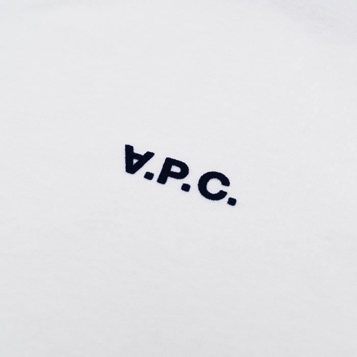 A.P.C アーペーセー Tシャツ カットソー BOXY PETIT VPC Tシャツ COHBQ F26390 レディース ホワイト コットン ロゴ 半袖 クロップド丈 ルーズフィットの画像