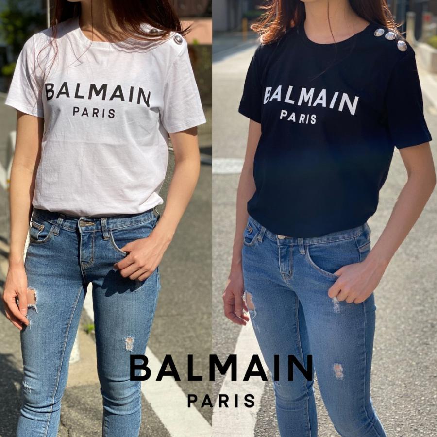 BALMAIN バルマン レディース Tシャツ コットン WHITE ホワイト 白 