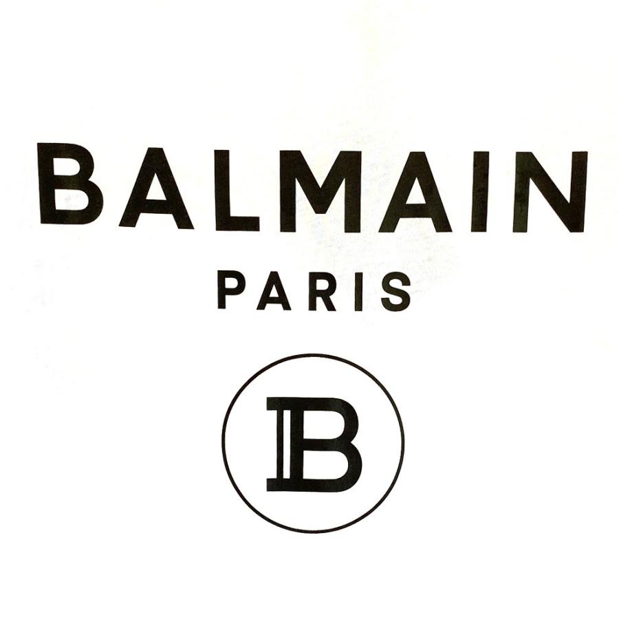 バルマン BALMAIN メンズ PARIS ロゴ コットン Tシャツ BLACK ブラック 