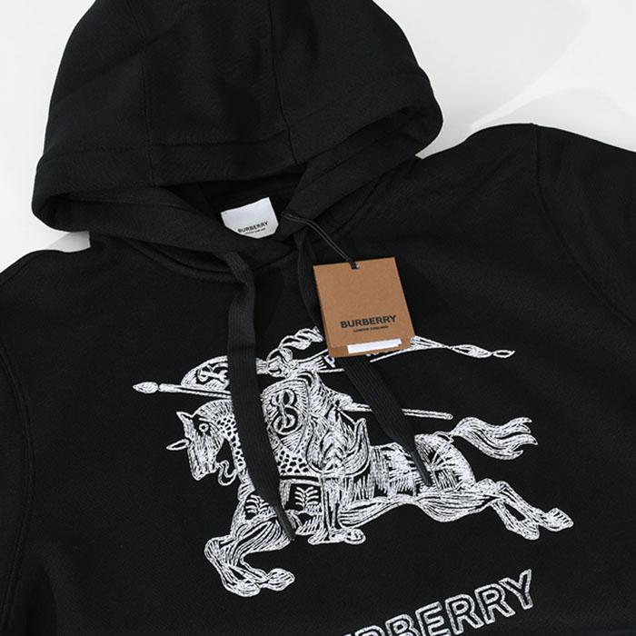 BURBERRY バーバリー トップス パーカー エンブロイダリーEKD コットンフーディー 8072776 メンズ BLACK ブラック コットン プルオーバー ロゴ エンブレム 長袖｜selectshopfelice｜08