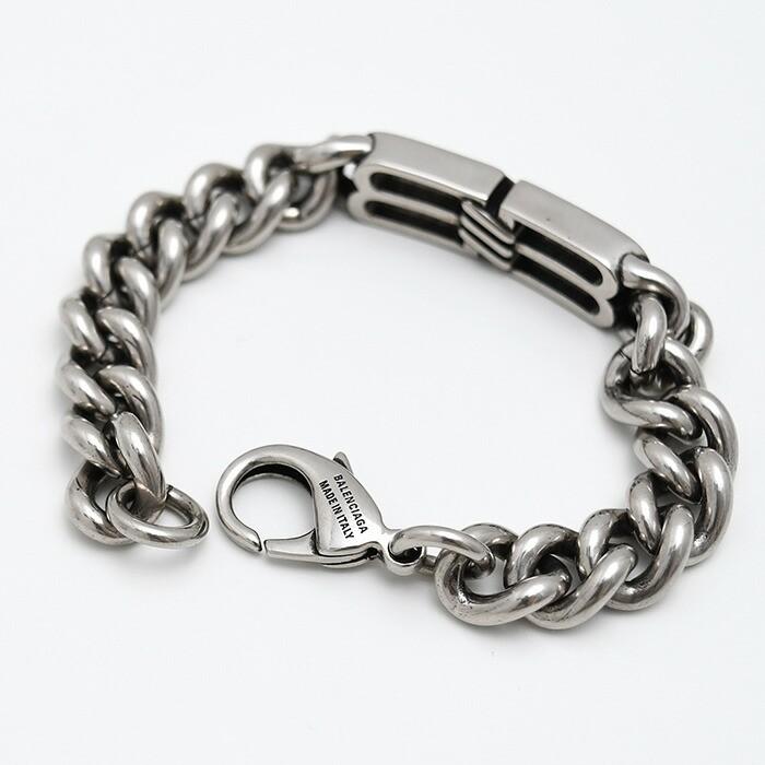 【超美品】BALENCIAGA シルバーブレスレット BALENCIAGA（バレンシアガ） ブレスレット アクセサリー BB ICON