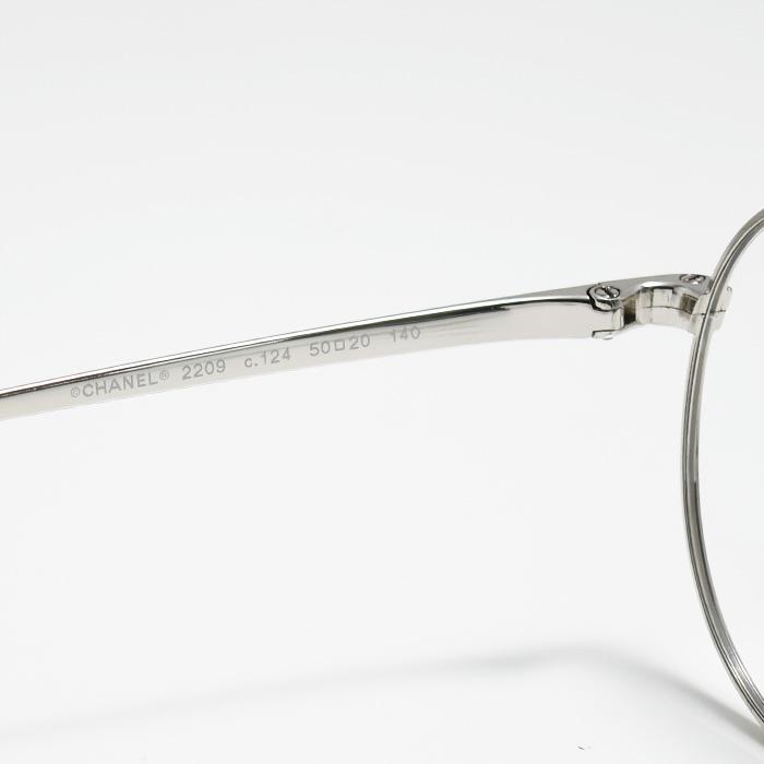 ■美品■　シャネル オーバルシェイプオプティカル ココ 眼鏡 サングラス 度入り クリア シルバー 2209 C.124 47□20 140 【405174】7 □美品□ シャネル オーバルシェイプオプティカル ココ 眼鏡