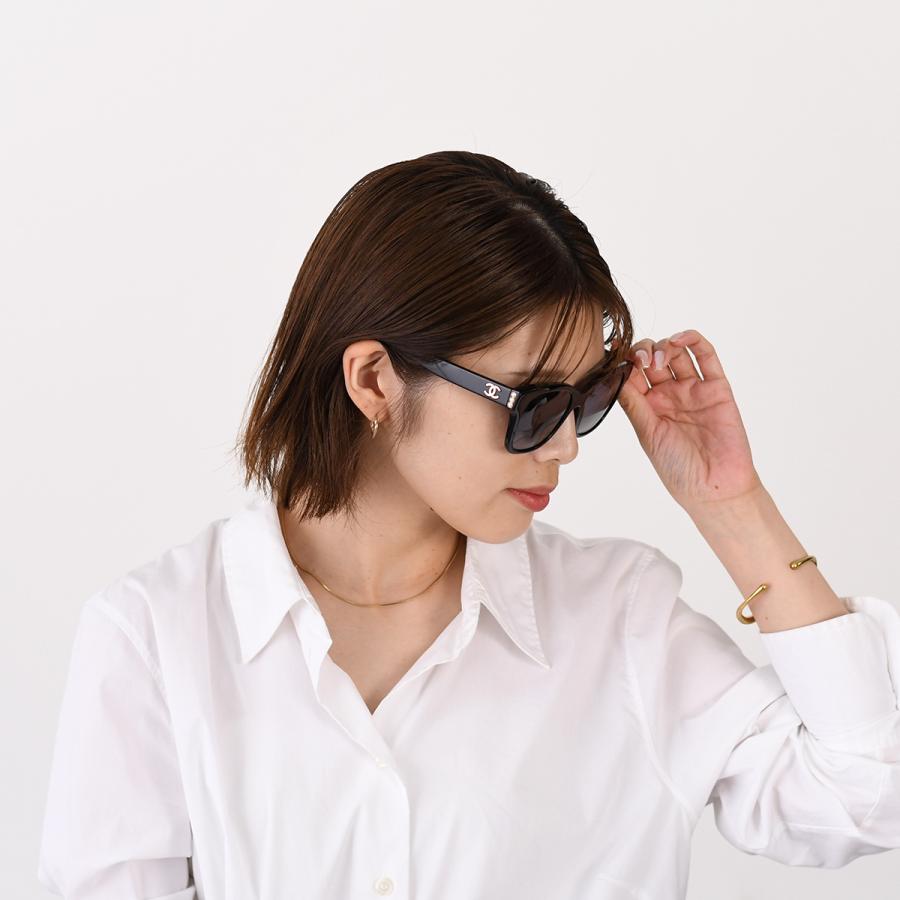 CHANEL シャネル アイウェア POLARIZED サングラス 5482HA  ブラック プラスチック フェイクパール レディース ココマーク 54□17 140 ゴールド金具 超美品【本物保証】 CHANEL シャネル アイウェア POLARIZED サングラス 5482HA ブラック