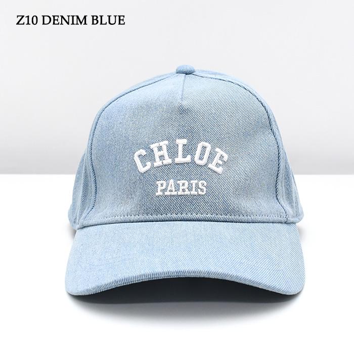 CHLOE クロエ キャップ 帽子 C20869 CH26SB20869 キッズ デニムブルー オーガニックコットン ロゴ刺しゅう バックストラップ 大人も使えるの画像