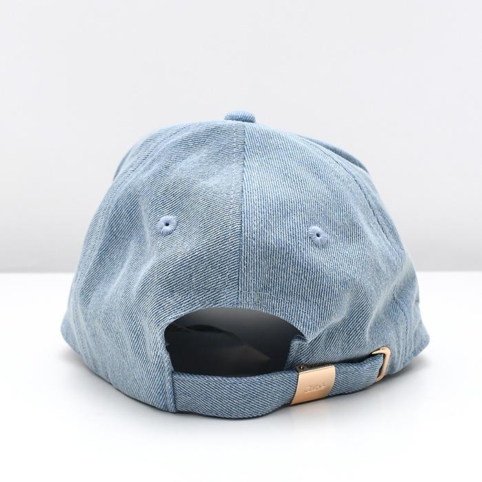 CHLOE クロエ キャップ 帽子 C20869 CH26SB20869 キッズ デニムブルー オーガニックコットン ロゴ刺しゅう バックストラップ 大人も使えるの画像