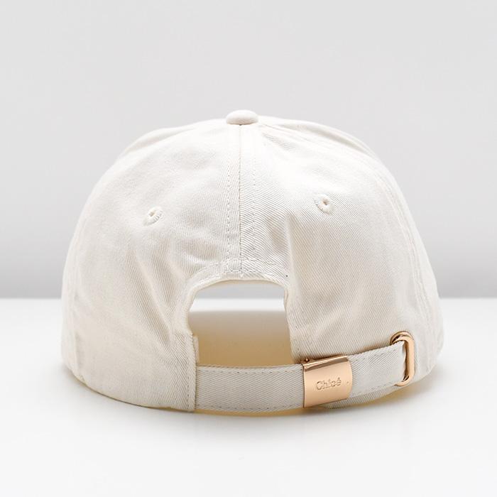 CHLOE クロエ キャップ 帽子 C20871 CH26SB20871 キッズ ホワイト コットン コントラストカラー キッズウェア ロゴ刺しゅう バックストラップ 大人も使えるの画像