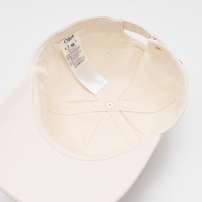 CHLOE クロエ キャップ 帽子 C20871 CH26SB20871 キッズ ホワイト コットン コントラストカラー キッズウェア ロゴ刺しゅう バックストラップ 大人も使えるの画像